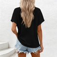 thumbnail image 6 of Aezemi Women Pullover Button Shirts Round Neck Short Sleeve Fashion Comfy Summer Tees Trendy Outdoor Soft Tunic All Match Undershirts Tops XL, 6 of 7