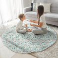 thumbnail image 3 of Light Blue Christmas Tree Pattern Round Blanket,Comfortable Soft Flannel Throw Blanket,All Season,Warm Lightweight Blankets for Sofa Bed Couch Living Room Chair 47"x47", 3 of 5