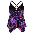 thumbnail image 3 of Hilor Women's V Neck Swim Tops Flowy Handkerchief Tankini Top, 3 of 4
