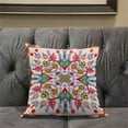 thumbnail image 6 of Paisley Leaf Geo Duo Indoor/Outdoor Pillow in White Red Orange 26x26, 6 of 6