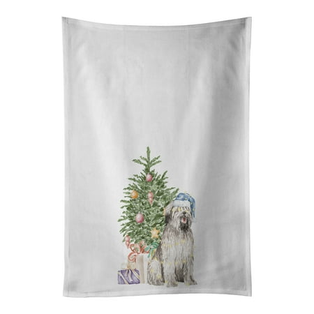 

Briard #2 Christmas Presents and Tree White Kitchen Towel Set of 2 19 in x 28 in