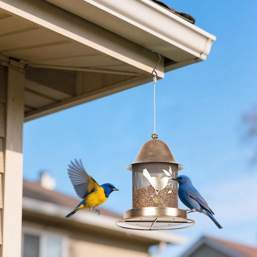 Osdhezcn Hummingbirds Feeders Metal Outdoor Squirrels Proof Easyly Cleaning Large Capacity For Wild Birds Various Weather