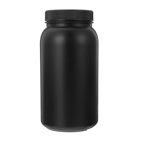 1pc Plastic Reagent Bottles 1000ml Wide Mouth Reagent Bottles Black Laboratory Bottle