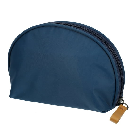Vocoste Half Moon Makeup Bag Small Half Moon Cosmetic Beauty Bag for Purse Cosmetic Organizer Navy Blue Beige