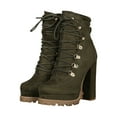 thumbnail image 4 of Women D-Ring Lace Up Lug Sole Chunky Platform Booties 18223, 4 of 6