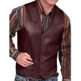 thumbnail image 3 of Men's Autumn Fashion Cowboy Faux Leather Vest, 3 of 3