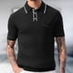 thumbnail image 2 of Camisas de Verano para Hombre de Punto Casual de Color Sólido de Manga Corta Camisa de Blusa de Cuello de Vuelta para Hombres, 2 of 6