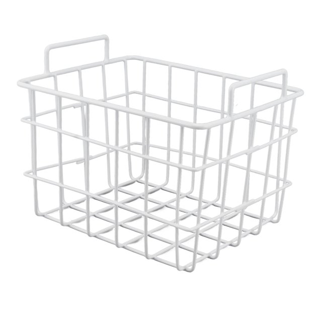Wire Storage Freezer Baskets, Metal Wire Baskets with Handles Wire Storage Baskets Bin Organizer Food, Freezer Organizer Bins for Car Fridge, Home, Office, Bathroom, Pantry Kitchen