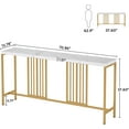 thumbnail image 2 of Tribesigns 70.9 Inch Extra Long Console Table White and Gold Table Narrow Long Entryway Table for Living Room, 2 of 5