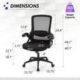thumbnail image 3 of Summit Living Ergonomic Mesh Home Office Chair,High Back Computer Desk Chair with Flip-up Armrests, Height Adjustable Lumbar Support, Black, 3 of 10