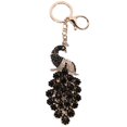 thumbnail image 1 of Porte-clés Paon avec Strass pour Sacs Ou Sac à Main, Noir, 1 of 4
