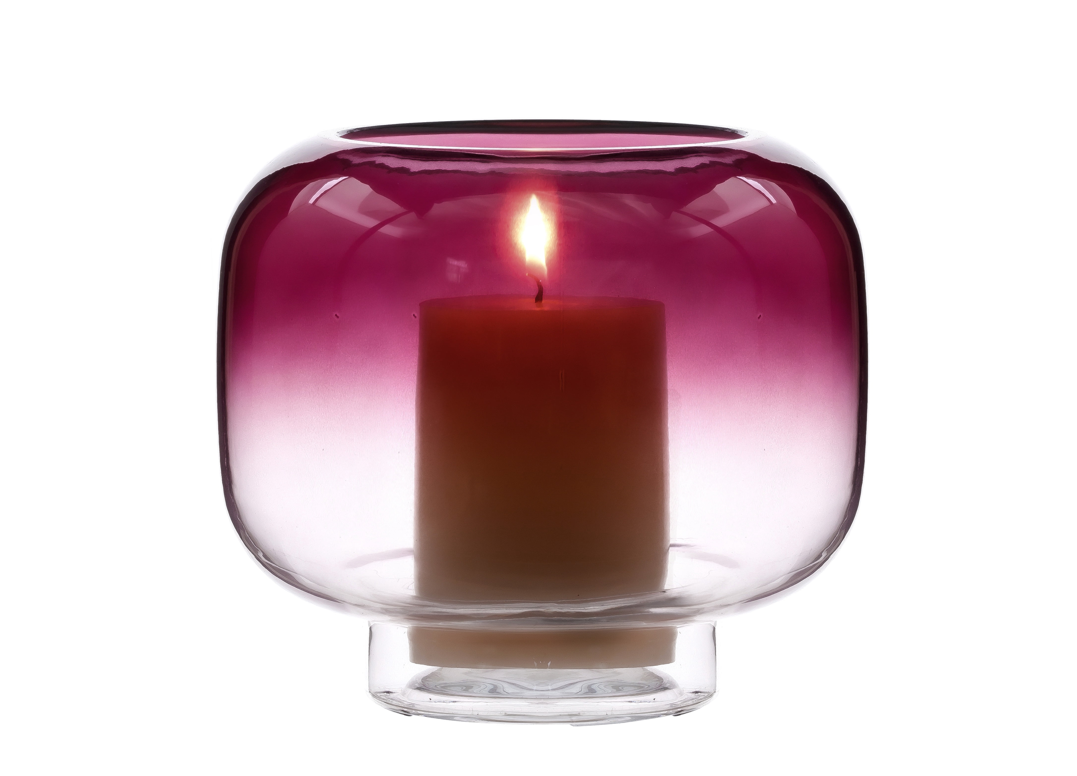 Mainstays 6.5" Purple Ombre Glass Hurricane Pillar Home Candle Holder Medium