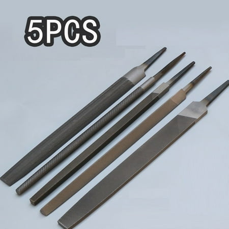 

Fule 5pcs 6 inch Industrial Steel Files Set Flat/Round/Half Round/Triangle/Square