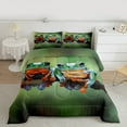 thumbnail image 2 of Homewish Cute Cartoon Frog Queen Comforter Set,Rustic Animal Bedding Sets,Green Orange Bedding Comforter Set For Boys Kids,Luxury Bedroom Decor Reversible,3-Piece, 2 of 8
