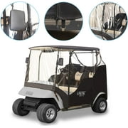 10L0L Golf Cart Enclosure for 2 Passenger EZGO TXT/RXV, Waterproof Transparent Storage Driving Rain Cover