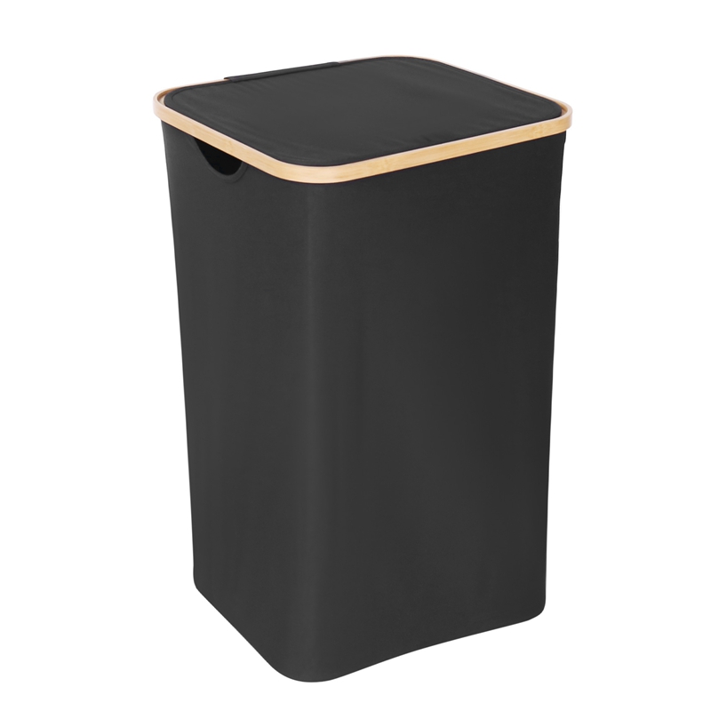 Laundry Basket with Lid, Black Laundry Basket with Removable Laundry