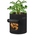 thumbnail image 1 of Bolsa para plantar papas de 2 piezas de 7 galones, maceta de tela inflable con asa, bolsa para plantar vegetales con maceta no tejida, adecuada para tomates, vegetales y frutas (negro), 1 of 7
