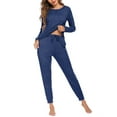 thumbnail image 5 of Ekouaer Womens Pajamas Set Long Sleeve Loungewear Soft Lounge Set Joggers with Pockets, 5 of 7
