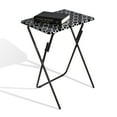 Atlantic Folding TV Tray/ Side Table (Set of 2), Black and White