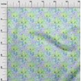 thumbnail image 3 of oneOone Cotton Cambric Lime Green Fabric Leaves & Clover Dress Material Fabric Print Fabric By The Yard 56 Inch Wide, 3 of 6