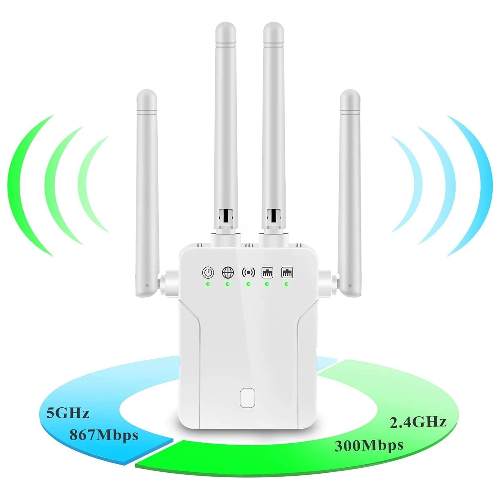 WSKY WiFi Repeater Internet Booster with Ethernet Port, 1200Mbps WPS WiFi 4000sq.ft for Home - Walmart.com