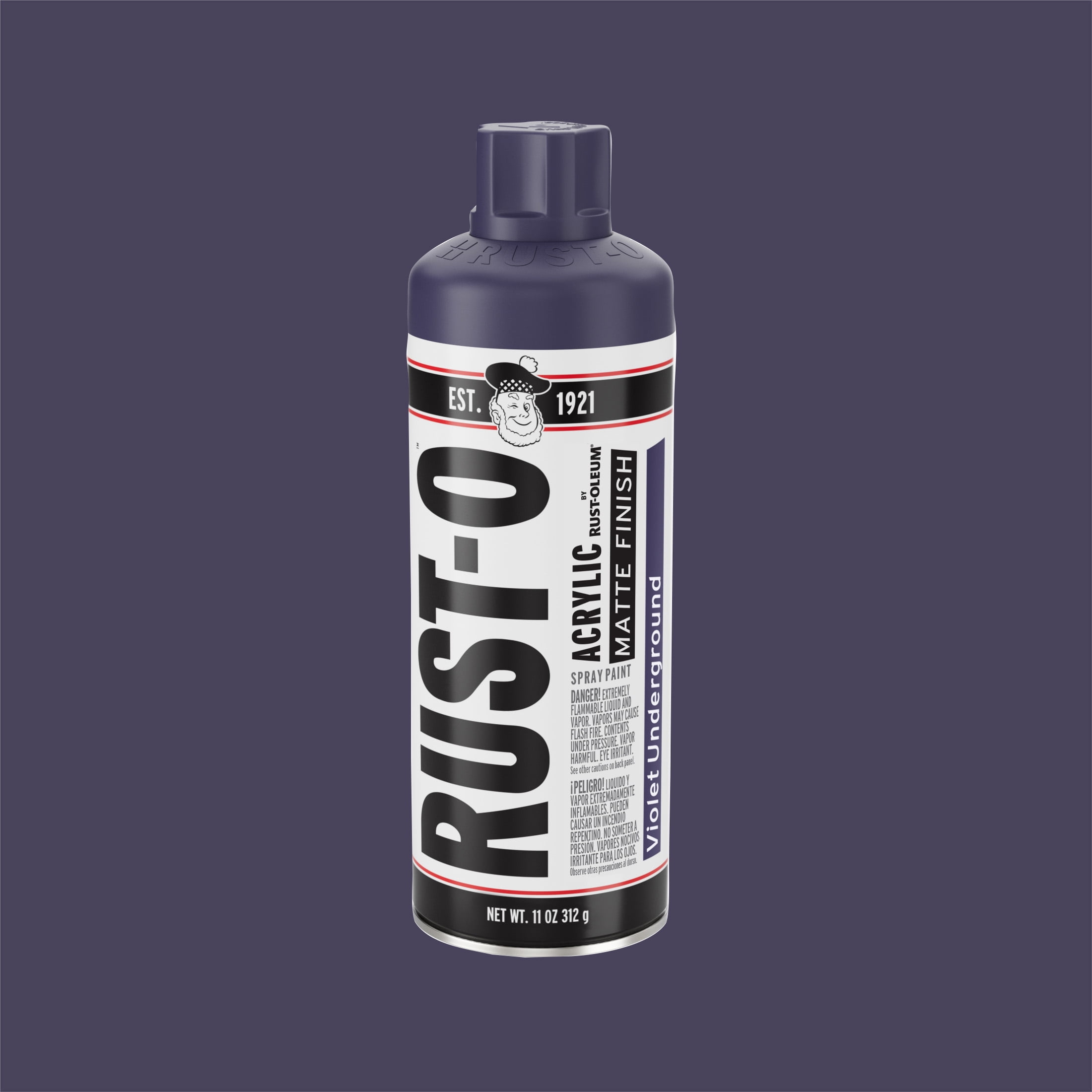 (6 pack) Violet Underground, Rust-Oleum Rust-O Acrylic Matte Spray Paint-392219, 11 oz