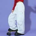 thumbnail image 7 of Riecok Girls Wide Leg Sweatpants Elastic Waist with Pockets Solid Color Casual Trackpants White 160, 7 of 7