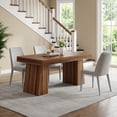 thumbnail image 4 of 55-Inch Brown Mid-Century Modern Dining Table, Rectangular Wood Kitchen Table With Sturdy Legs, Seats 4-6 For Small Space, Dining Room & Home, 4 of 7