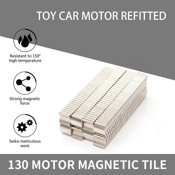 Azulejos De Motor Imán de motor 4WD Baldosas magnéticas NdFeB galvanizadas para motor tipo 130 (6 piezas 2 mm)