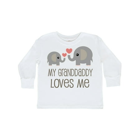 

Inktastic Grandaddy Loves Me Elephant Gift Toddler Boy or Toddler Girl Long Sleeve T-Shirt