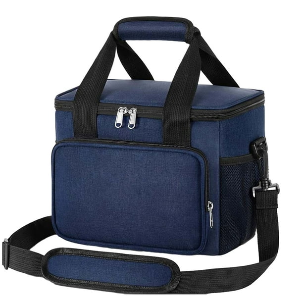 Bolsa de almuerzo aislada para mujeres, bolsa refrigeradora de almuerzo a prueba de fugas con correa para el hombro, loncheras para adultos para hombres para el trabajo/picnic,