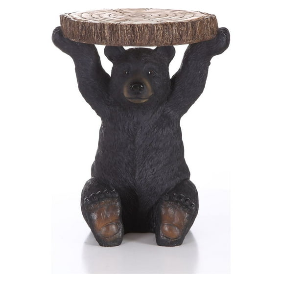 Hi-Line Gifts 20" Sitting Bear Plant Stand Outdoor Garden Statue