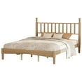 thumbnail image 6 of Euroco Wood Retro Style Queen Size Platform Bed with Slats for Living Room, Natural, 6 of 13