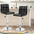 thumbnail image 2 of Raye Faux Leather and Metal Bar Stools - Set of 2, Black, 2 of 16