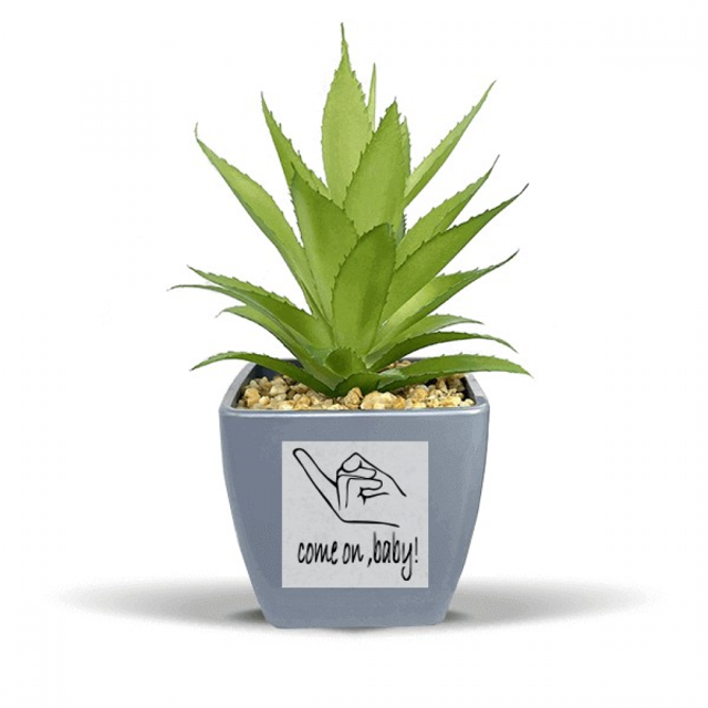 Black Personalized Gesture Fake Pineapple Flower Pot Vase Mini Decor