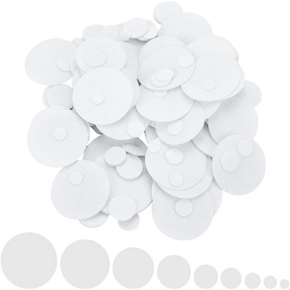 1000Pcs 10 Sizes Felt Round Circles White Felt Shapes Pre Cut Non Woven Soft Disc Universal Needlework Handcraft Sewing Small Pad for Felting DIY Craft Hair Clip Glue Projects Accessories White