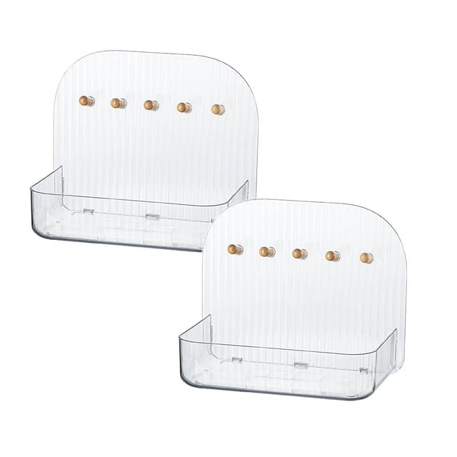 Oleegame 2PC Spoon And Lid Rest Entrance Desk Storage Box Storage Rack Door Hanging Key Display Box Jewelry Storage Box