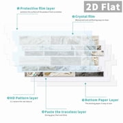 24-Piece Set Peel-and-Stick Self-Adhesive Wall Tiles, 4.7×9.7 Inch Marble Pattern Backsplash Tiles, Waterproof Oil-Proof for Kitchen Bathroom