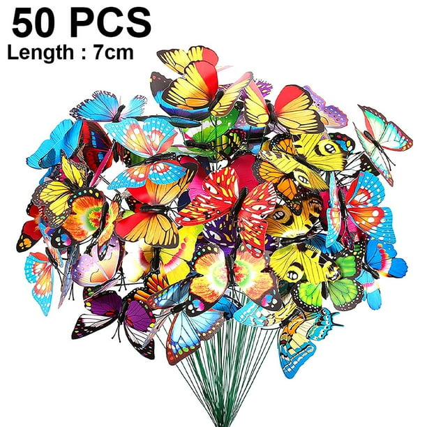 Estacas de mariposas Levamdar 50 piezas decoración de jardín Mezcla de colores