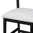 thumbnail image 6 of Beautiful Drew Counter-Height Stools by Drew Barrymore, Rich Black Finish with Striped Fabric, 2 Pack, 6 of 13