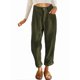 thumbnail image 2 of Pantalones Casuales de Cintura Alta y Pierna Recta para Mujer, Holgados y Cómodos, con Bolsillos Verde M, 2 of 6