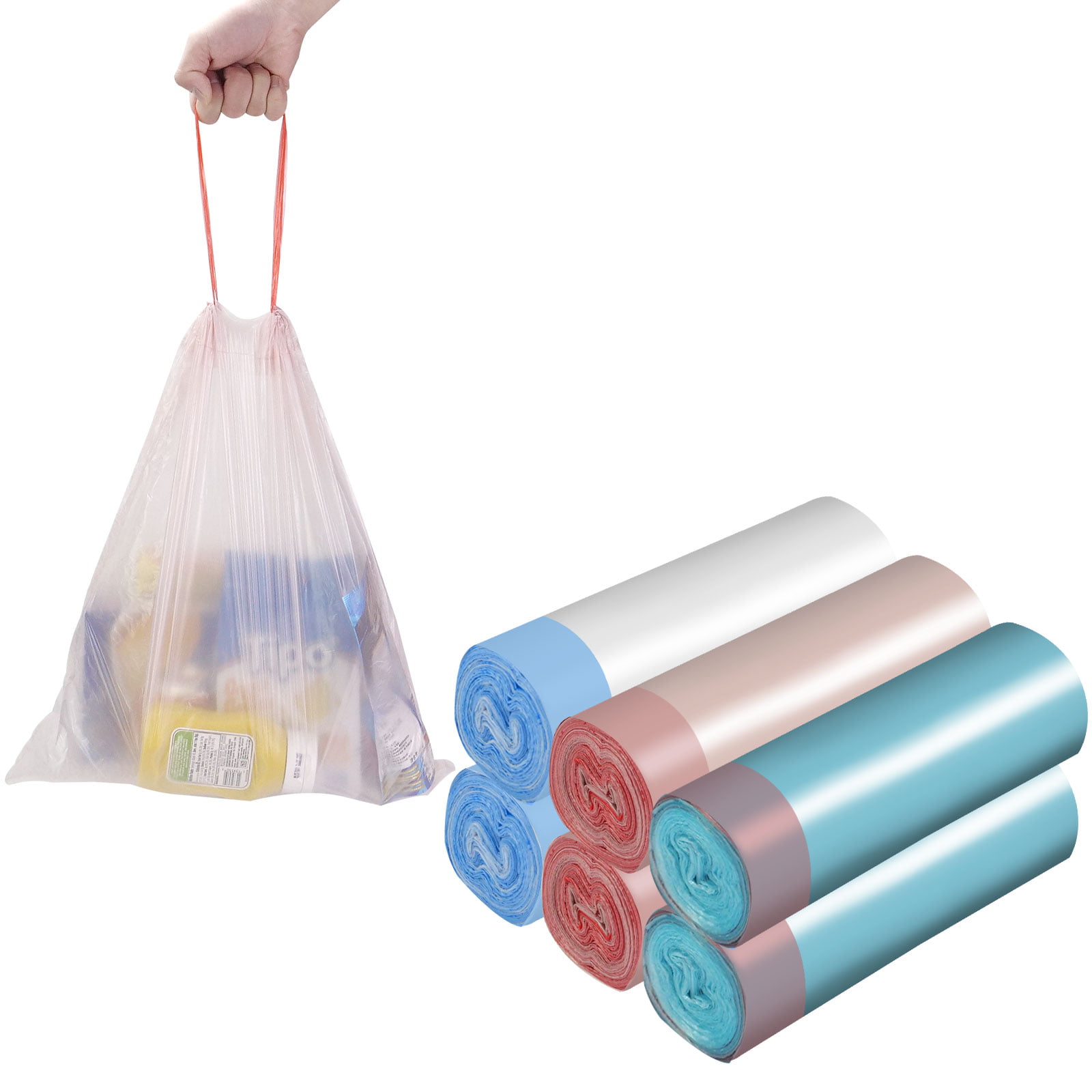 Garbage Drawstring Portable Bags Bag Refuse Gallon Point-Breaking Trash Rubbish 
