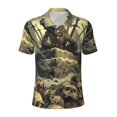 thumbnail image 2 of Daiia Epic Dragon Skull Scene Pattern Men’s Polo Shirts,Solid Deck Shirt,Classic Fit, Breathable Cotton Polo for Casual and Sport Wear-X-Large, 2 of 7