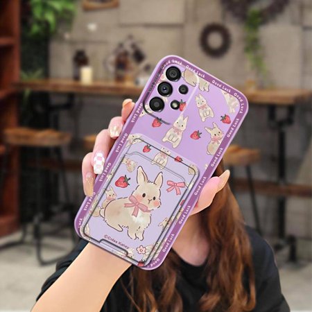 LYM-Phone Case For Samsung Galaxy A73 5G/SM-A736B, Card sleeve TPU Waterproof Soft case Anti-dust Dirt-resistant Cartoon Anti-knock Solid color Simplicity Graffiti Card bag Cover Durable