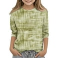 thumbnail image 2 of Frwgonr Girls Shirt Green Kids Crewneck Tops Fashion Tees Size 3T-12, 2 of 5