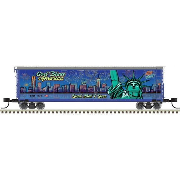 Atlas N Scale 50' RBL Plug-Door Boxcar Independence Day/July 4th Holiday #2022