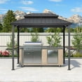 thumbnail image 5 of PURPLE LEAF 6' X 9' Hardtop Grill Gazebo BBQ Shelter Gazebo Canopy with Double Galvanized Steel Roof for Patio, Backyard, and Deck, 5 of 8