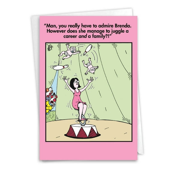 NobleWorks Hysterical Mother's Day Greeting Card with 5 x 7 Inch Envelope (1 Card) Mom Family Juggler Mother'S Day Humor Paper Card 0204