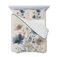 thumbnail image 7 of Quilts Full Size Bedding Set, Navy Blue Floral Lightweight Quilted Comforter, Watercolor Flowers Farmhouse Linen Soft Reversible Bedspread Coverlet with Pillow Covers for All Season, 78" x 90", 7 of 7