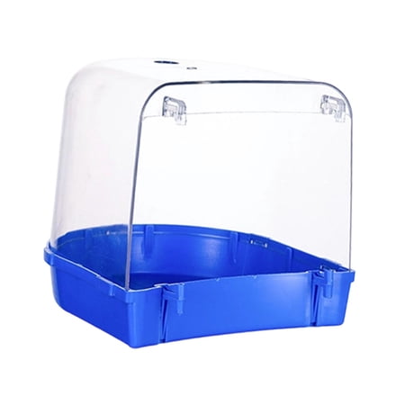 Fzaqwen Bird Bath for Cage Accessory Bird Bath Box for Canary Budgerigar Small Birds Blue